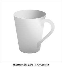 White mug realistic vector template