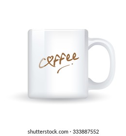 White Mug Template : Vector Illustration