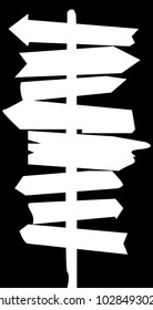 A white of a multi signed post isolated on a black background