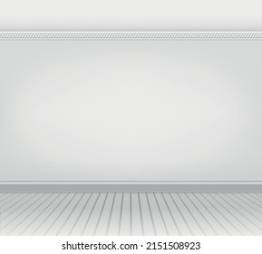 White museum wall. Empty exhibition apartment vector background, collection interior space, blank design free light presentation exhibit gallery backdrop