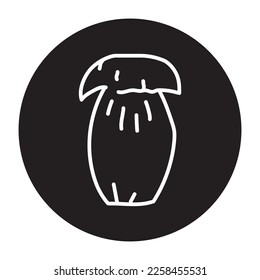 White mushroom color line icon. Cooking ingredient. Pictogram for web page, mobile app, promo.