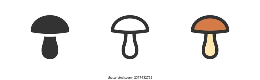 White mushroom editable icon