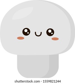 Hongos blancos, ilustración, vector sobre fondo blanco