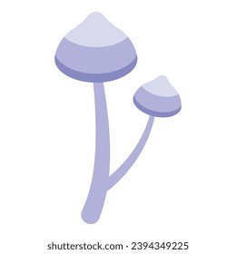 White mushrooms icon isometric vector. Autumn poisonous fungus. Good seasonal harvest