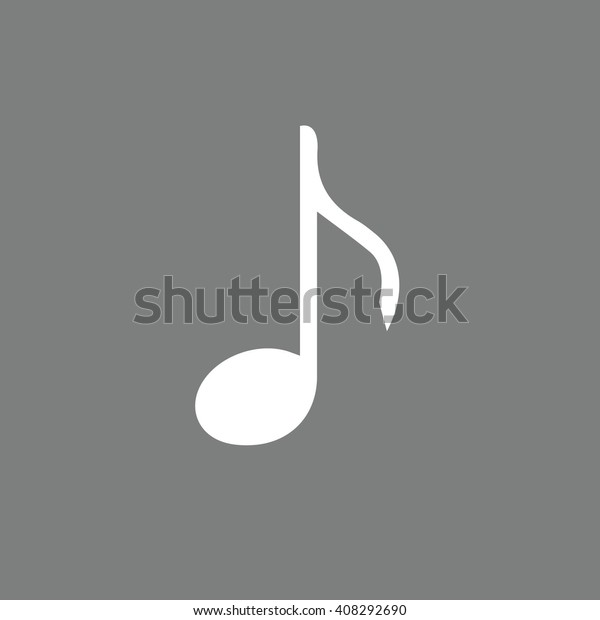 White Music Note Vector Icon Gray Stock Vector (Royalty Free) 408292690