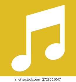 Símbolo musical de octava nota blanco sobre fondo amarillo elemento de notación musical