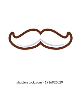 White Mustache Symbol Vector Graphic Illustration