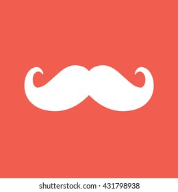 White mustache vector icon illustration