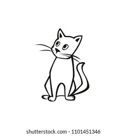 White mustached cat