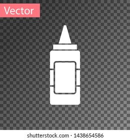 White Mustard bottle icon isolated on transparent background. Vector Illustration