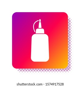 White Mustard bottle icon isolated on white background. Square color button. Vector Illustration