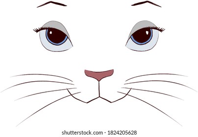white muzzle of a cat from the cartoon cats aristocrats