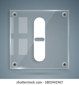 White Nail file icon isolated on grey background. Manicure tool. Square glass panels. Vector Illustration