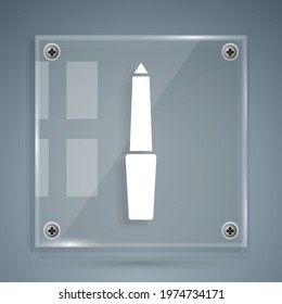 White Nail file icon isolated on grey background. Manicure tool. Square glass panels. Vector