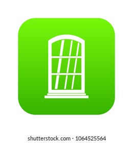 White narrow window icon digital green for any design isolated on white vector illustration