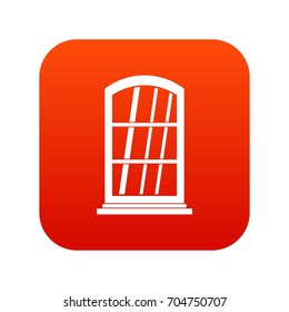 White narrow window icon digital red for any design isolated on white vector illustration