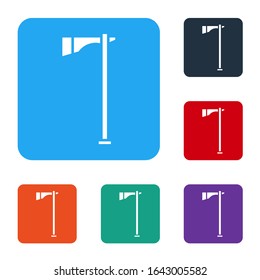 White Native american tomahawk axe icon isolated on white background. Set icons in color square buttons. Vector Illustration