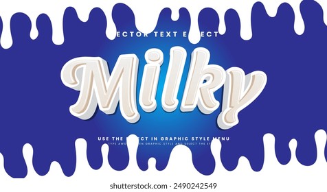 White Natural Milky editable text effect Template suitable for fresh milk