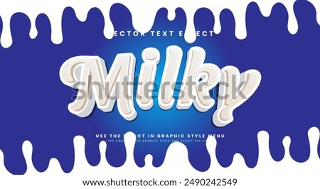 White Natural Milky editable text effect Template suitable for fresh milk