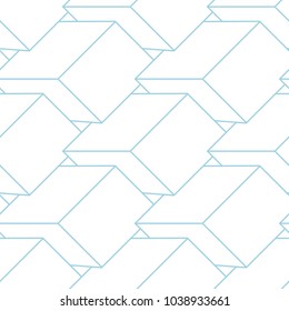 White and navy blue geometric ornament. Seamless pattern for web, textile and wallpapers