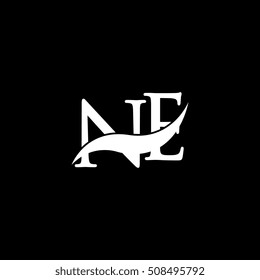 White NE Swoosh Logo Vector