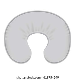 White neck pillow mockup. Realistic illustration of white neck pillow vector mockup for web