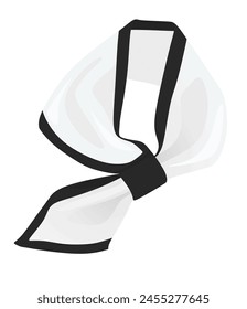 White  neck scarf, vector illustration