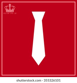 White necktie, vector illustration