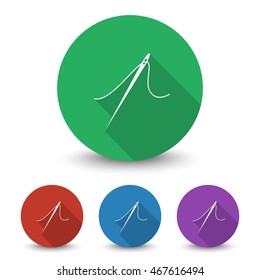 White Needle icon in different colors set