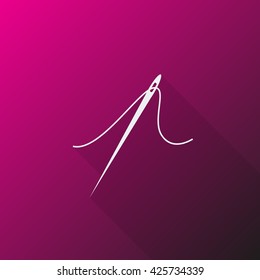 White Needle icon on pink background