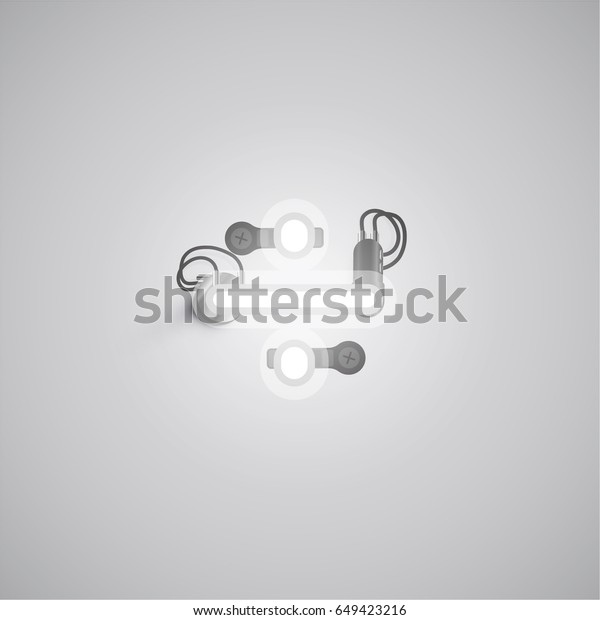 White neon character from a font set on a\
gray background, vector\
illustration