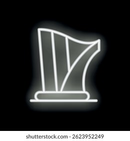 White neon sign illustrating the famous burj al arab hotel in dubai