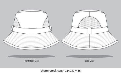 white bucket hat template stock vector royalty free 1047797818