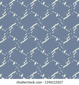 White net on blue surface. Textile pattern. Tile. Decorative grid background. Vector illustration.