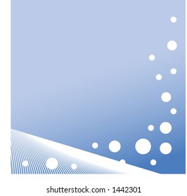 white netting with blue gradient and bubble / circles