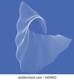 white netting on blue