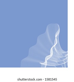 white netting over blue