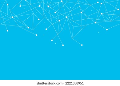 White network. Abstract connection on blue background. Network technology background with dots and lines for desktop. Ai background. Modern abstract concept. Line background, network technology vector