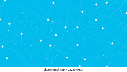 Red blanca. Conexión abstracta sobre fondo azul. Fondo de tecnología de red con puntos y líneas para escritorio. Antecedentes. Concepto abstracto moderno. Fondo de línea, vector de tecnología de red
