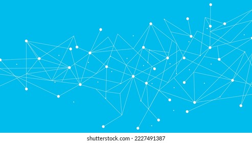 White network. Abstract connection on blue background. Network technology background with dots and lines for desktop. Ai background. Modern abstract concept. Line background, network technology vector