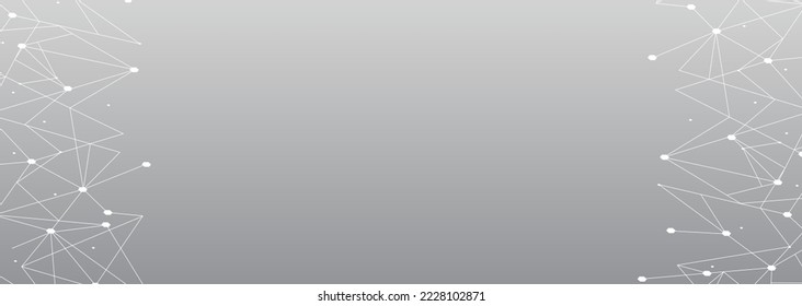 White network. Abstract connection on gray background. Network technology background with dots and lines for desktop. Ai background. Modern abstract concept. Line background, network technology vector