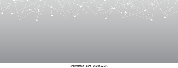 White network. Abstract connection on gray background. Network technology background with dots and lines for desktop. Ai background. Modern abstract concept. Line background, network technology vector