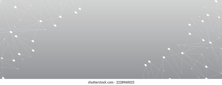 White network. Abstract connection on gray background. Network technology background with dots and lines for desktop. Ai background. Modern abstract concept. Line background, network technology vector