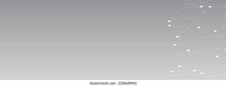 White network. Abstract connection on gray background. Network technology background with dots and lines for desktop. Ai background. Modern abstract concept. Line background, network technology vector