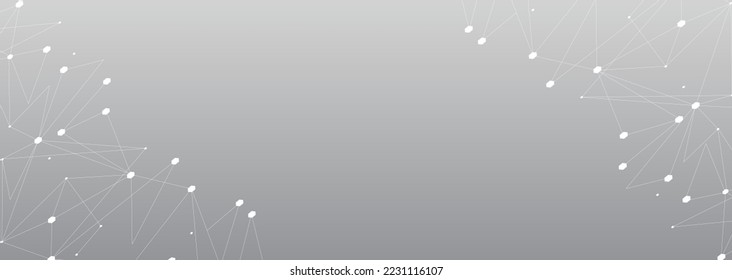 White network. Abstract connection on gray background. Network technology background with dots and lines for desktop. Ai background. Modern abstract concept. Line background, network technology vector