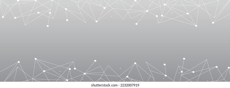 White network. Abstract connection on gray background. Network technology background with dots and lines for desktop. Ai background. Modern abstract concept. Line background, network technology vector