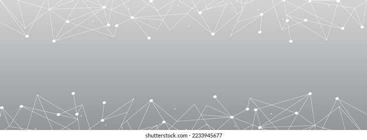 Red blanca. Conexión abstracta sobre fondo gris. Fondo de tecnología de red con puntos y líneas para escritorio. Antecedentes. Concepto abstracto moderno. Fondo de línea, vector de tecnología de red