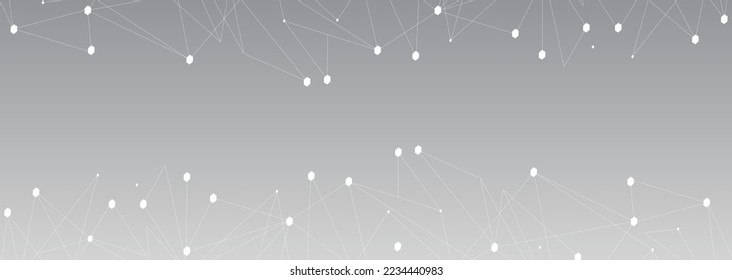 White network. Abstract connection on gray background. Network technology background with dots and lines for desktop. Ai background. Modern abstract concept. Line background, network technology vector