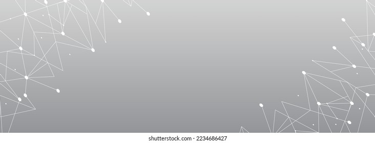 White network. Abstract connection on gray background. Network technology background with dots and lines for desktop. Ai background. Modern abstract concept. Line background, network technology vector
