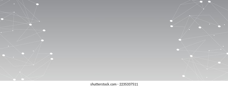 White network. Abstract connection on gray background. Network technology background with dots and lines for desktop. Ai background. Modern abstract concept. Line background, network technology vector